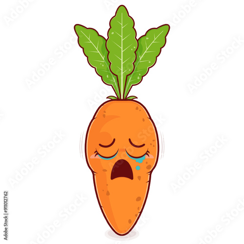 carrot crying face cartoon cute