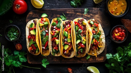 Wallpaper Mural close view tacos mexico Torontodigital.ca