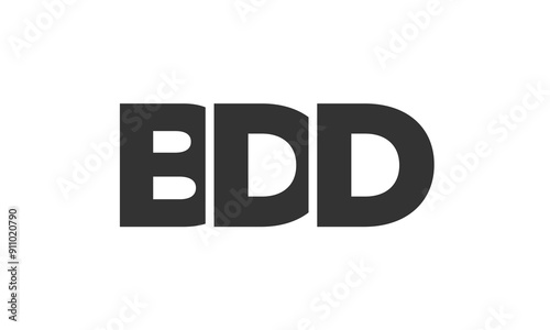 BDD logo design template with strong and modern bold text. Initial based vector logotype featuring simple and minimal typography. Trendy company identity.