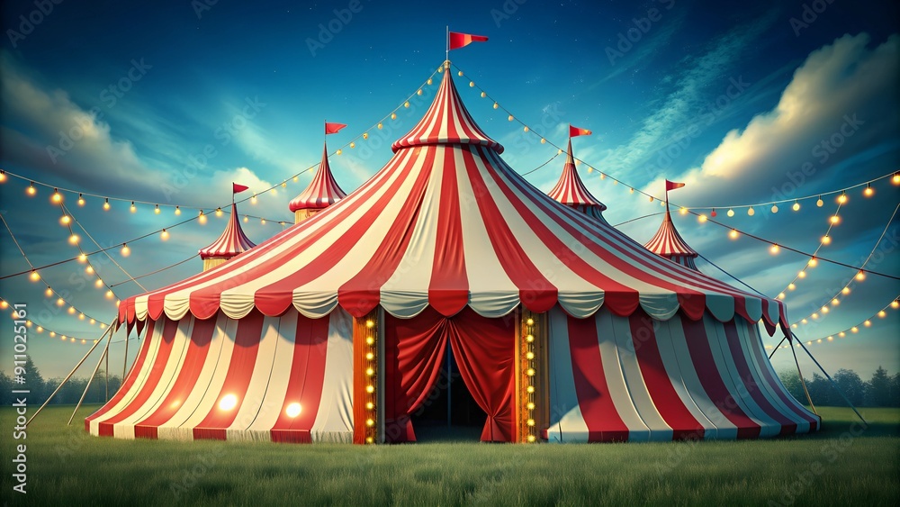 Circus Tent in Classic Red and White Colors Circus Tent in Classic Red and White Colors
