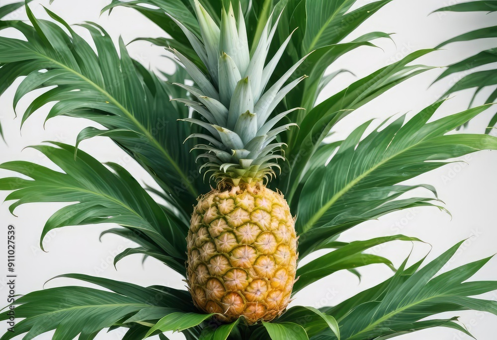 pineapple isolated on white background, full depth of field, ai pineapple isolated on white background, full depth of field, ai