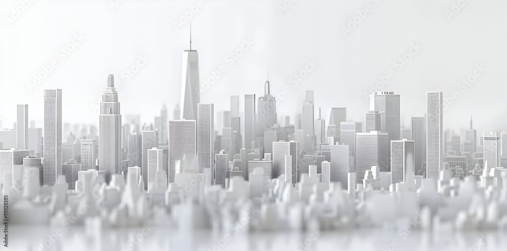 White 3D Cityscape Illustration White 3D Cityscape Illustration