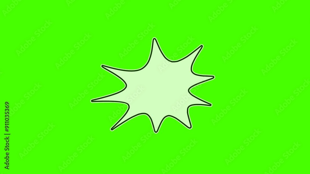 Green screen animation of white bubble speech