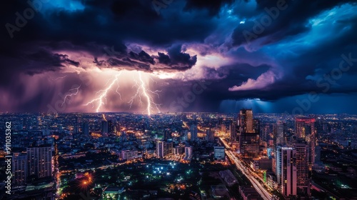 Wallpaper Mural Stunning Lightning Strike Illuminates City Skyline Torontodigital.ca