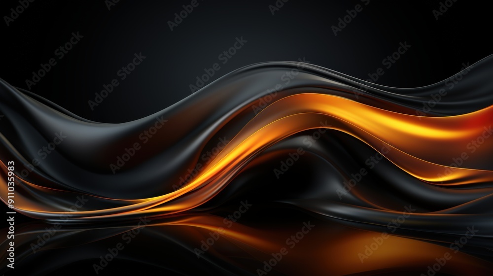 Abstract Black and Orange Fluid Wave Pattern Abstract Black and Orange Fluid Wave Pattern