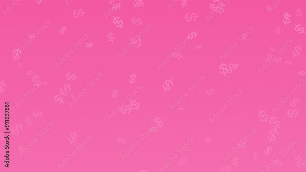 Magenta red color moving dollar signs currency and economy background , dollar sign raining background Magenta red color moving dollar signs currency and economy background , dollar sign raining background