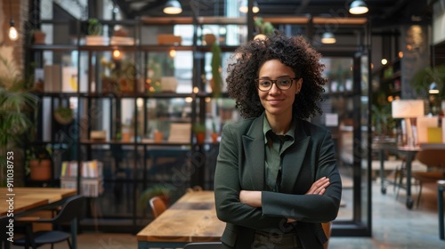 The confident businesswoman in office photo