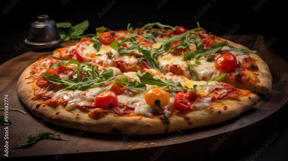 Different pizza ingredients laid out Different pizza ingredients laid out