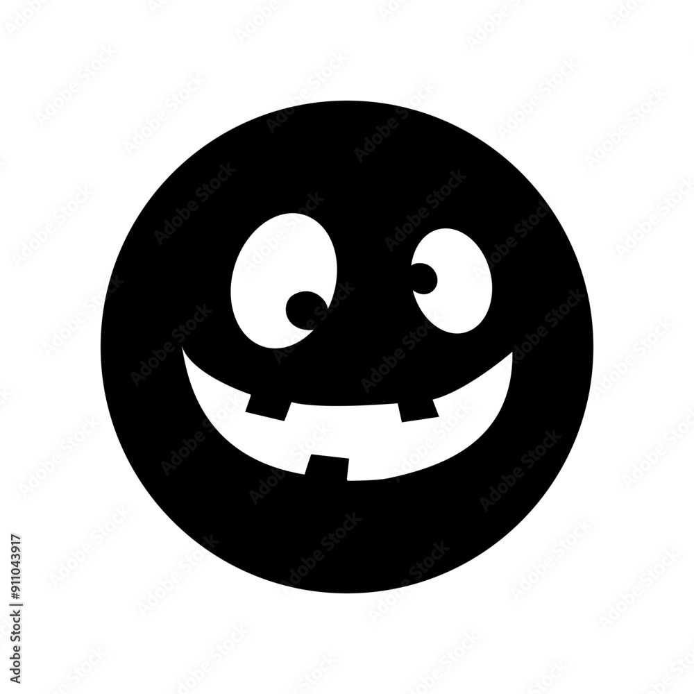 Fototapeta premium Halloween face icon vector. Scary face illustration sign. Funny Face symbol. Pumpkin face logo.
