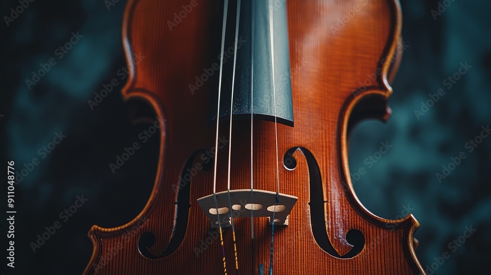 Violin Strings and Bow: A Detailed Close-up Violin Strings and Bow: A Detailed Close-up
