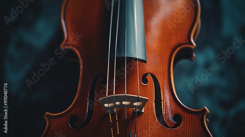 Violin Strings and Bow: A Detailed Close-up photo