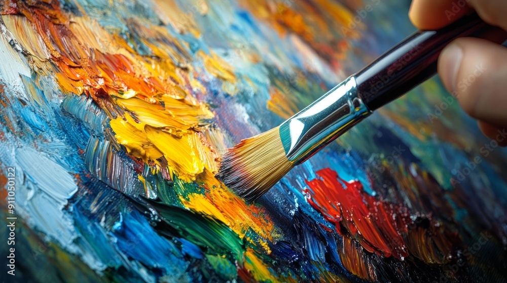Artist's Hand Holding Paintbrush - Close Up Photography Artist's Hand Holding Paintbrush - Close Up Photography