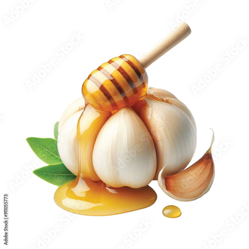 A garlic with honey vector