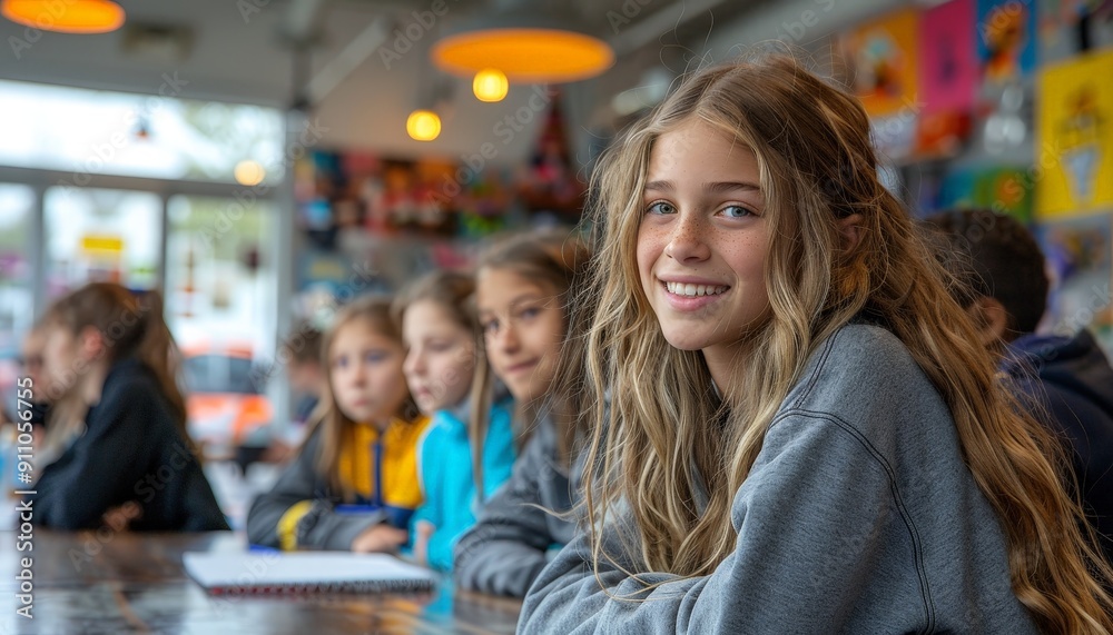 An inclusive classroom with children working on a project 