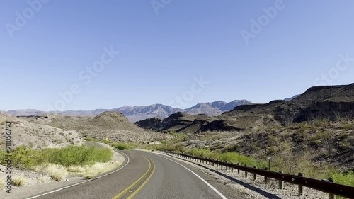 Driving HW 170 in the Big Bend Ranch State Park, Texas USA photo