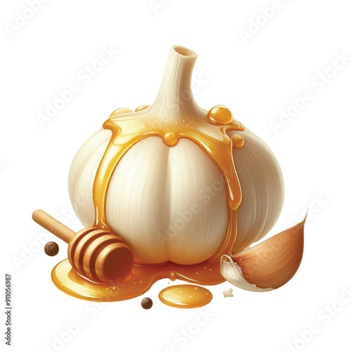 A garlic with honey vector