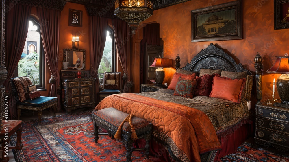 Luxurious Bedroom with Moroccan Decor Luxurious Bedroom with Moroccan Decor