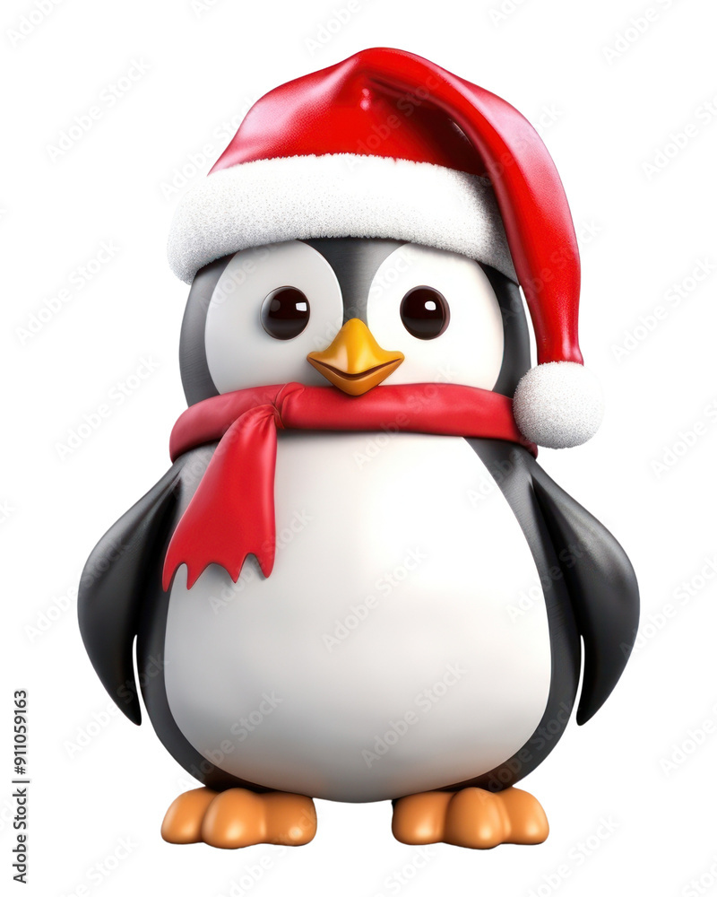 Fototapeta premium PNG Penguin santa snowman animal winter.