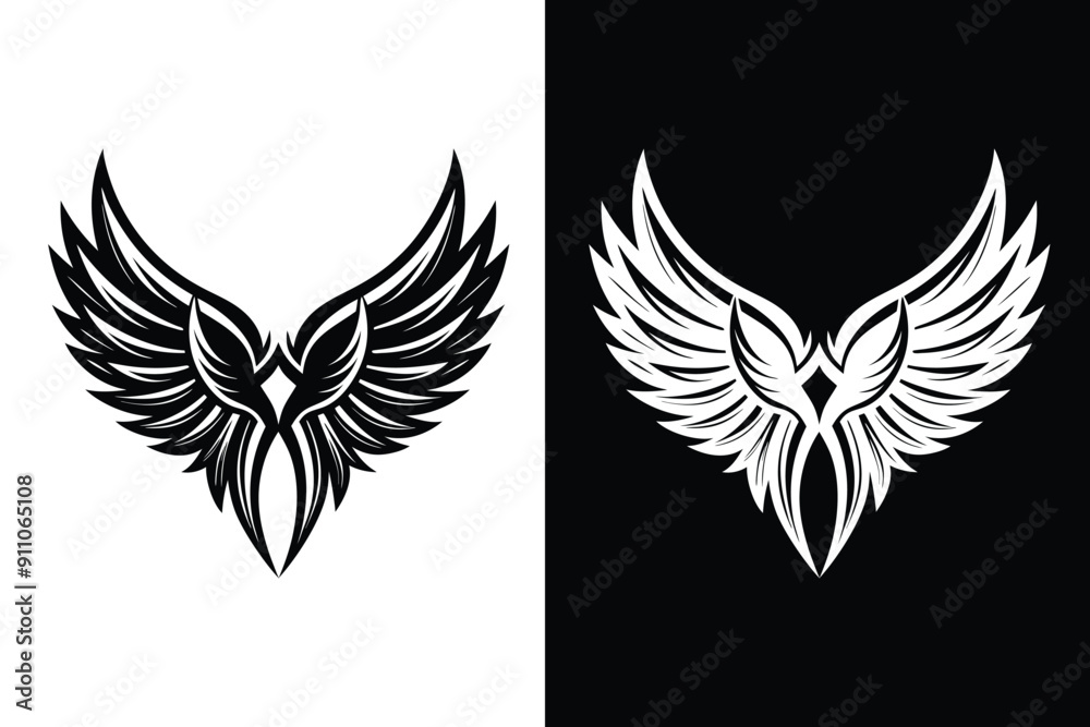 Obraz premium Wings tattoo design Silhouette illustration