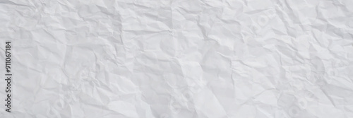 Horizontal crumpled empty paper template for posters and banners vector illustration. White color clean crumple paper texture.
