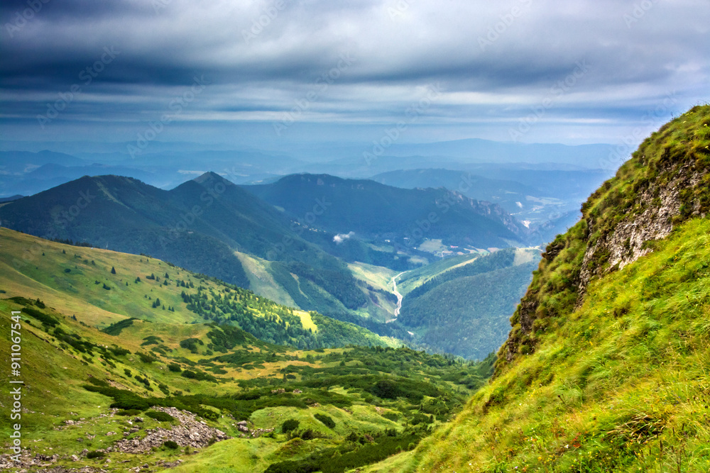 Fototapeta premium Stormy wheather above the range of Mala Fatra in Slovakia
