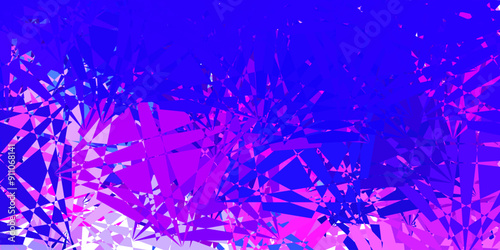 Dark Pink, Blue vector pattern with polygonal shapes.