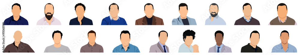Default avatar profile icon. Man set. Default avatar profile icon. Man set.