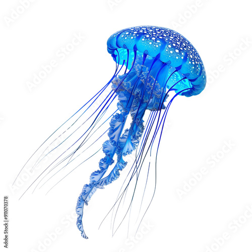 Blue jellyfish clip art photo