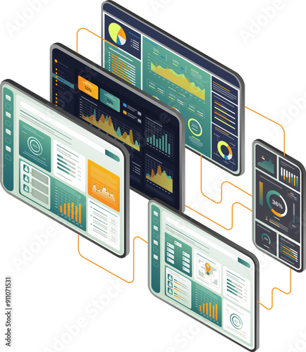 Network screen dashboard data analysis computer management