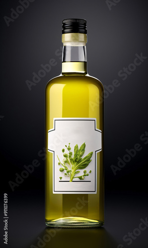 A bottle with a concentrate made from the fennel herb. Option to add text to an empty label on the product.
