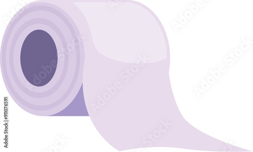 Roll of soft toilet paper is unrolling, ready to be used for bathroom hygiene and personal care