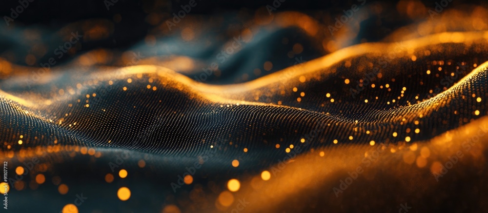 3D Abstract Particle Wave with Illuminated Background Technology Inspired Design 3D Abstract Particle Wave with Illuminated Background Technology Inspired Design