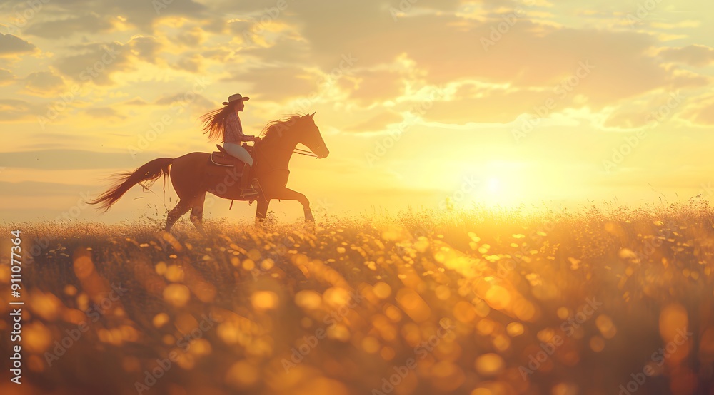 Equine Elegance: The Untamed Spirit of a Mare in the Countryside Landscape