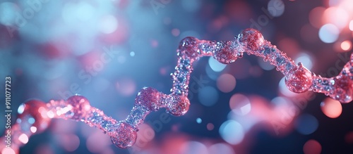 3D illustration of RNA molecules including siRNA and mRNA delivered by lipid based nanoparticles for gene editing applications