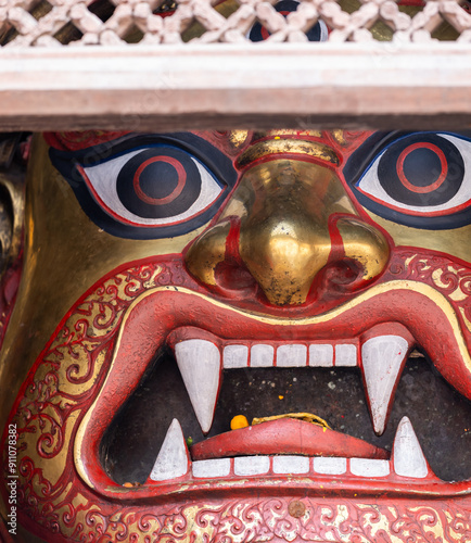 Fragment of god Seto (white) Bhairab, Durbar Square, Kathmandu photo