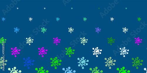 Light Pink, Green vector backdrop with virus symbols.