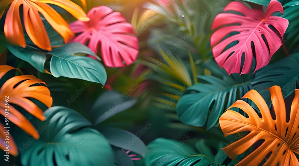 Tropical Palm leaves. Summer exotic trendy background with place for text Tropical Palm leaves. Summer exotic trendy background with place for text