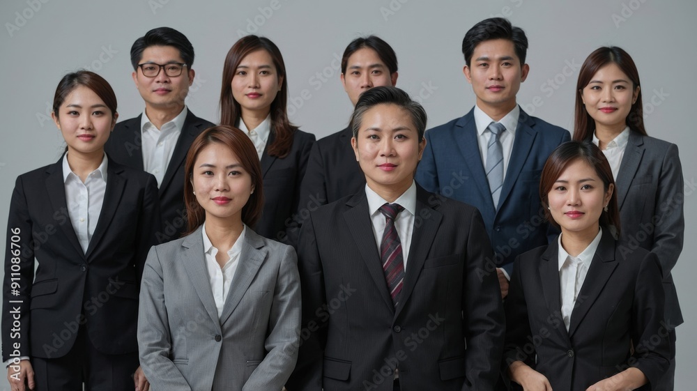 Group portrait of Asian business people Group portrait of Asian business people