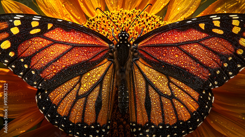 Close-up of a monarch butte...
