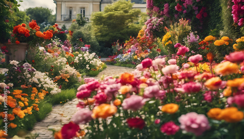 Dahlia Dreamscape: A Serene Garden of Colorful Blooms