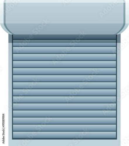 Metal security rolling shutter door protecting building