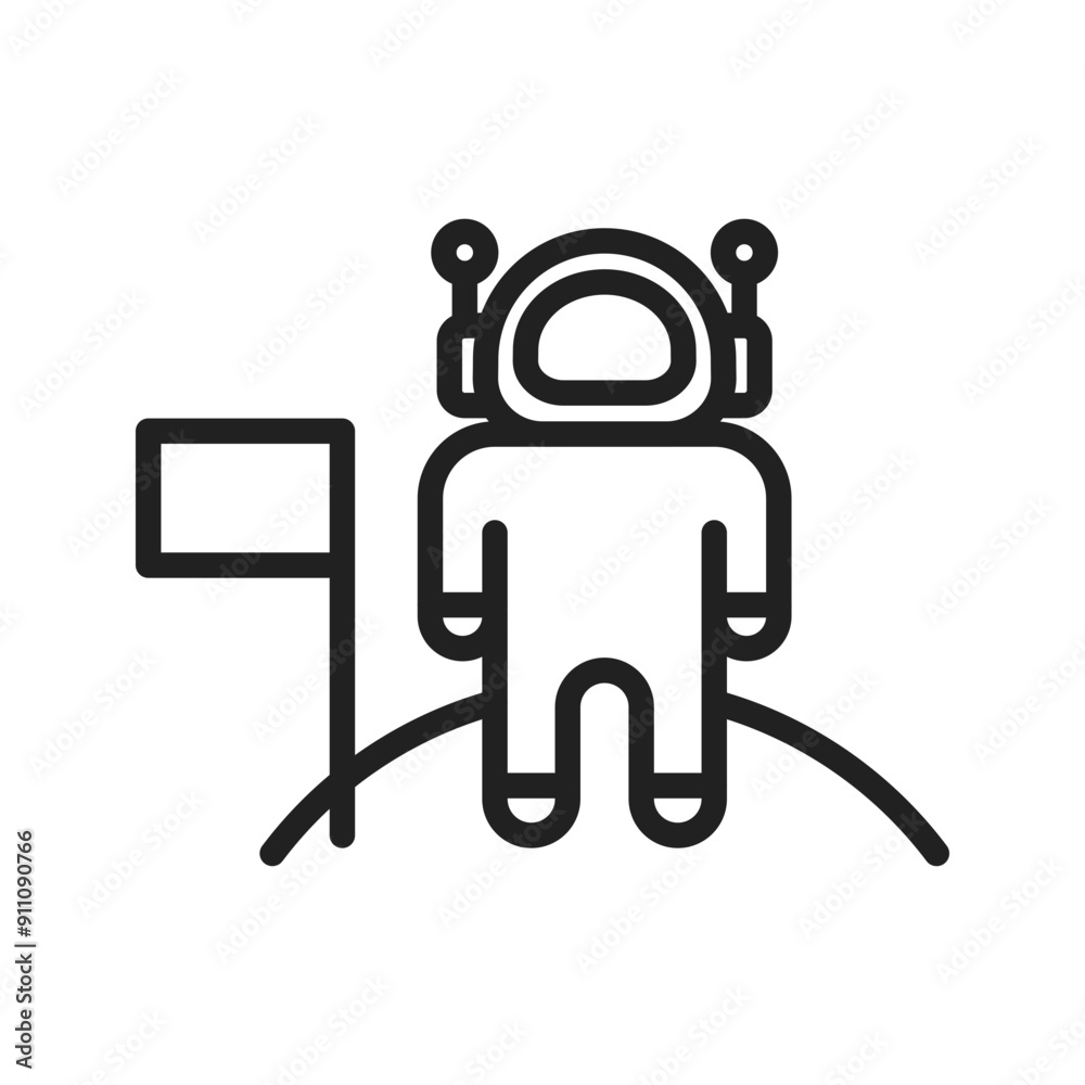 Man on the Moon icon vector image.Suitable for use on web apps, mobile apps and print media. Man on the Moon icon vector image.Suitable for use on web apps, mobile apps and print media.