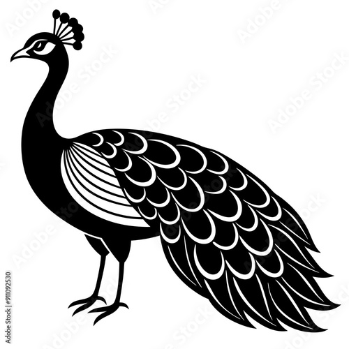 Peacock vector silhouette