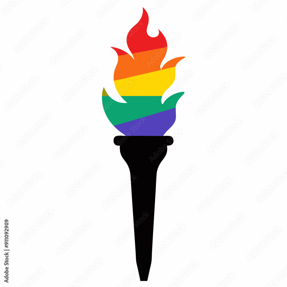 Rainbow ink wash Olympic Flag Torch vector illustration Rainbow ink wash Olympic Flag Torch vector illustration