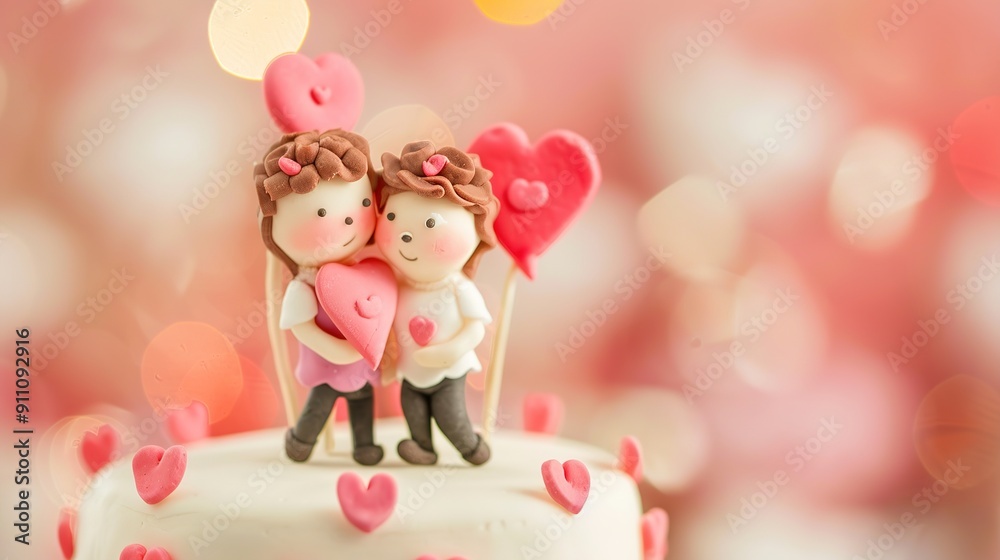 Artistic Design of a Cake Celebrating Couple's Love Artistic Design of a Cake Celebrating Couple's Love