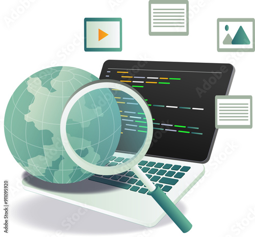 A programmer writing code for search engine optimization with data analytics tools