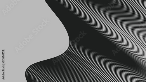 Black curve stripes lines abstract background for backdrop or presentation