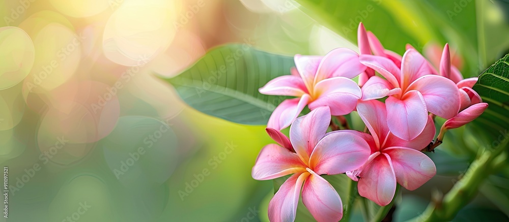 Pink plumeria flowers in close up make excellent houseplants especially when looking for a copy space image Pink plumeria flowers in close up make excellent houseplants especially when looking for a copy space image