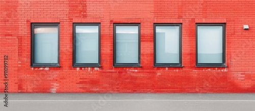 Red brick building exterior with available copy space image