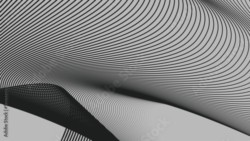 Black curve stripes lines abstract background for backdrop or presentation